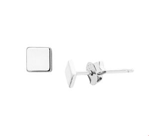 TFT Oorknoppen Vierkant Zilver Gerhodineerd Glanzend 4 mm x 4 mm