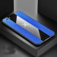 Voor OPPO A57 XINLI stiksels doek Textue schokbestendig TPU beschermhoes (blauw)