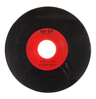 The Rockin&apos; Ramrods: She Lied (Campisi-Linane) / The Girl Can&apos;t Help It (Bobby Troupe) Single - Unofficial Release