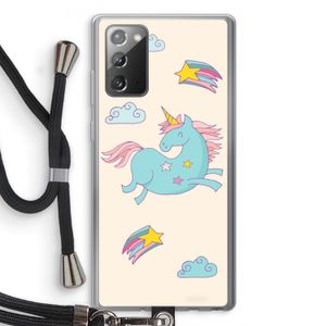 Vliegende eenhoorn: Samsung Galaxy Note 20 / Note 20 5G Transparant Hoesje met koord