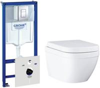 Grohe Euro complete toiletset met Rapid SL inbouwreservoir en chromen bedieningspaneel - thumbnail