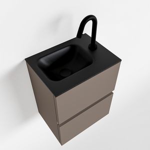 Toiletmeubel Mondiaz Ada | 40 cm | Meubelkleur Smoke | Lex wastafel Urban Rechts | 1 kraangat