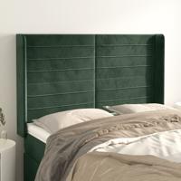 Hoofdbord met randen 147x16x118/128 cm fluweel donkergroen Hoofdbord met randen 147x16x118/128 cm fluweel donkergroen