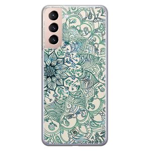 Samsung Galaxy S21 Plus siliconen hoesje - Mandala blauw