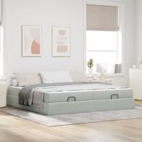 Bedframe Lichtgrijs 200 x 200 cm Fluweel
