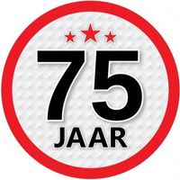 10x 75 Jaar leeftijd stickers rond verjaardag versiering - Feeststickers - thumbnail