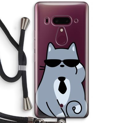 Cool cat: HTC U12+ Transparant Hoesje met koord
