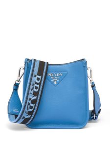 Prada mini sac porté épaule à plaque logo - Bleu