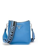 Prada mini sac porté épaule à plaque logo - Bleu