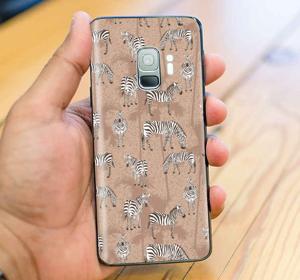 Samsung mobiel stickers Zebra en palmen bruin