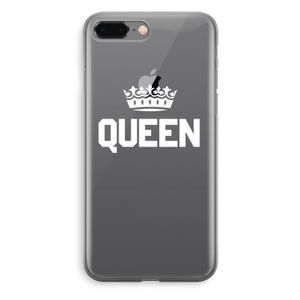 Queen zwart: iPhone 8 Plus Transparant Hoesje