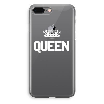 Queen zwart: iPhone 8 Plus Transparant Hoesje