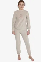 Cocodream velours meisjes pyjama - Hello Weekend - Warme winter pyjama