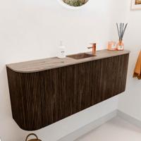 Toiletmeubel Mondiaz Joya Dlux | 113.2 cm | Meubelkleur Walnut | Faye wastafel Arena Wasbak Midden | 1 kraangat