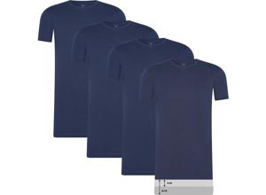 4-pack Cappuccino Blauwe T-Shirt ronde hals - Extra Lange T-shirts