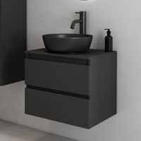 Fontana Proma badkamermeubel 60cm zonder kom zwart mat - thumbnail