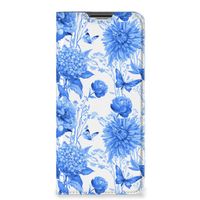 Smart Cover voor OPPO A54s | A16 | A16s Flowers Blue - thumbnail