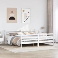 Bedframe met hoofdeinde zonder matras 180x200 cm wit