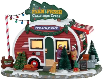 Lemax farm fresh christmas trees verlicht kersthuisje Vail Village 2023