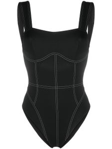 Noire Swimwear maillot de bain à coutures contrastantes