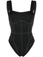 Noire Swimwear maillot de bain à coutures contrastantes