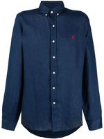 Polo Ralph Lauren chemise en lin à motif ourson - Bleu