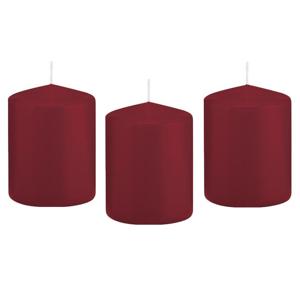 Cilinderkaars/stompkaars - 10x - bordeauxrood - 6 x 8 cm - 29 branduren