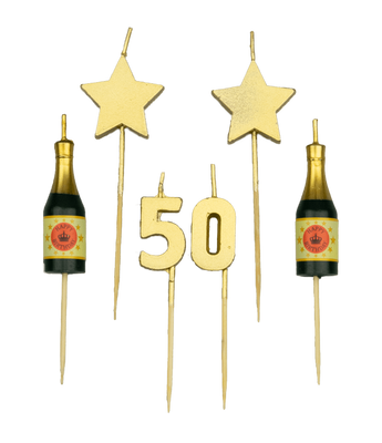 Taartkaarsjes Set 50 Jaar (6st)