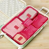 6 STKS/set reistas ClothesLuggage organisator hoge capaciteit mesh verpakking kubussen (Rose Red)