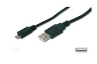 Digitus USB-kabel USB 2.0 USB-A stekker, USB-micro-B stekker 3.00 m Zwart AK-300110-030-S - thumbnail