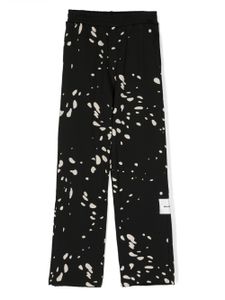 MSGM Kids pantalon en coton à imprimé graphique - Noir