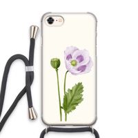 Purple poppy: iPhone 7 Transparant Hoesje met koord