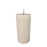 Twisted Pillar candle rustic ivory 7.5x15cm