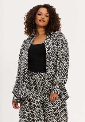 Yoek Blouse SUNDECK | Zwart | Maat 50/52