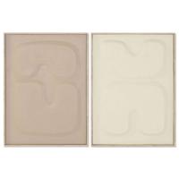 Schilderij Home ESPRIT Bruin Beige Abstract Scandinavisch 50 x 4,5 x 70 cm (2 Stuks)