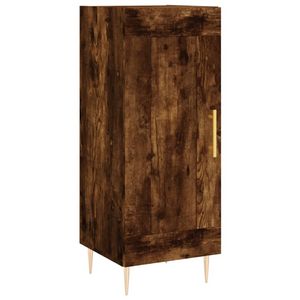 The Living Store Dressoir - Gerookt eiken - 34.5 x 34 x 90 cm - Metalen poten