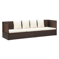 The Living Store Poly Rattan Loungebed - Bruin - 200 x 60 x 58 cm - Verstelbaar