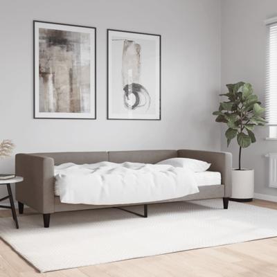Slaapbank met matras 90x200 cm stof taupe