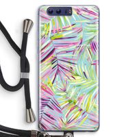 Tropical Palms Blue: Honor 9 Transparant Hoesje met koord