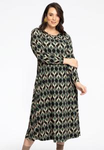 Yoek Wijde jurk JADE | Zwart | Maat 50/52