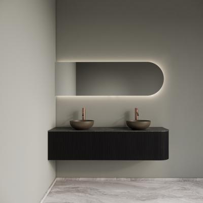 Badkamermeubelset Gliss Design Alluro 160 cm Links Black Veneer