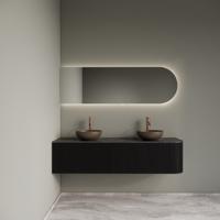 Badkamermeubelset Gliss Design Alluro 160 cm Links Black Veneer
