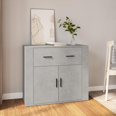Dressoir 80x33x70 cm bewerkt hout betongrijs
