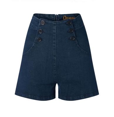 Queen Kerosin Marlyn 1950s Shorts Dark Blue -28
