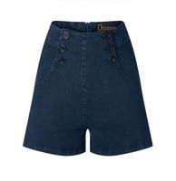 Queen Kerosin Marlyn 1950s Shorts Dark Blue -28