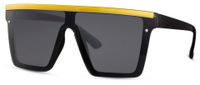 CWI zonnebril rechthoekig unisex cat. 3 geel/zwart - thumbnail