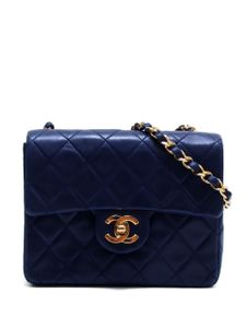 CHANEL Pre-Owned mini sac porté épaule à matelassage losanges (1990) - Bleu