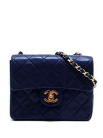 CHANEL Pre-Owned mini sac porté épaule à matelassage losanges (1990) - Bleu