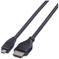 ROLINE HDMI High Speed Kabel met Ethernet, HDMI M - Micro HDMI M, 2 m - thumbnail