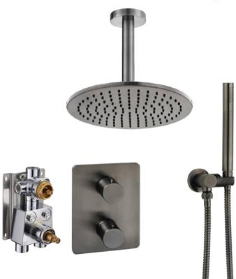 Ben Lavion 250 inbouw regendoucheset met plafondaansluiting Ø25cm gunmetal pvd